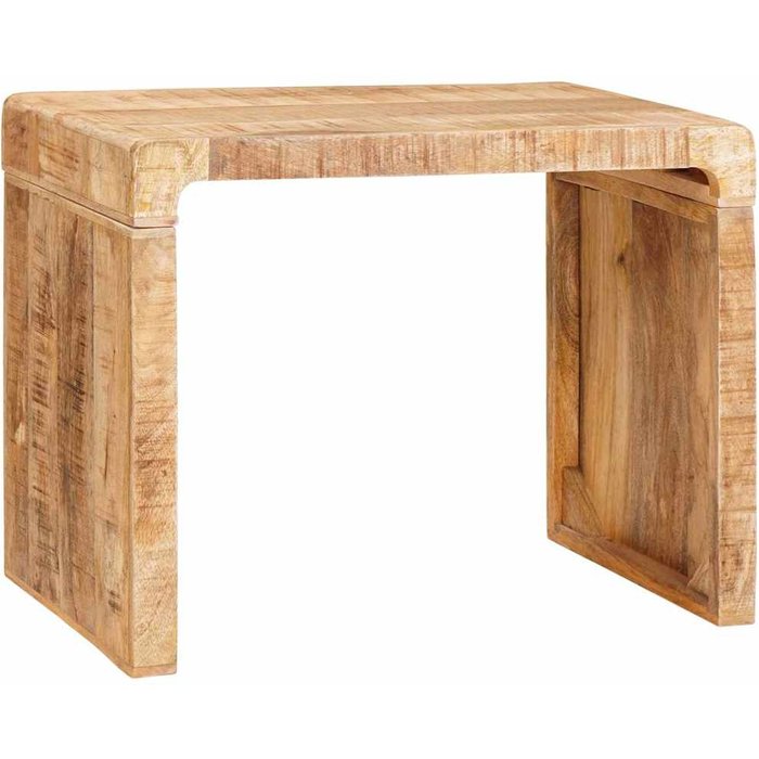 Mesa auxiliar marrón 60 x 35 x 46 cm madera de mango maciza vidaxl
