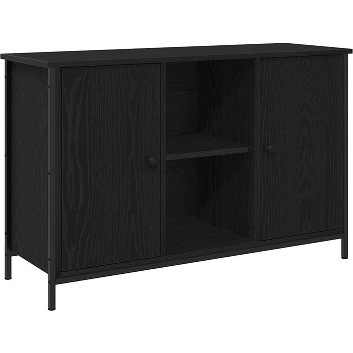 Gabinete de tv roble negro 101 x 35 x 65 cm