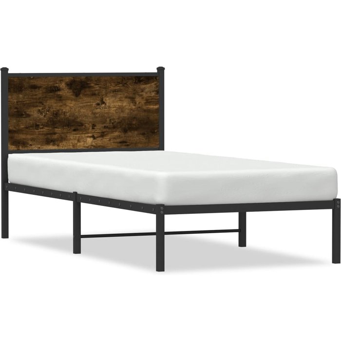 Maison exclusive - estructura de cama sin colchón metal roble ahumado 80x200 cm