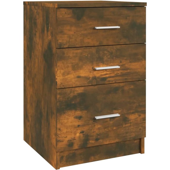 Mesita de noche madera contrachapada roble ahumado 40x40x63 cm - comfortxl