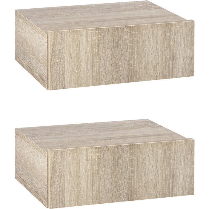 Mesitas de noche homcom melamina de madeira madera natural 40x30x15 cm