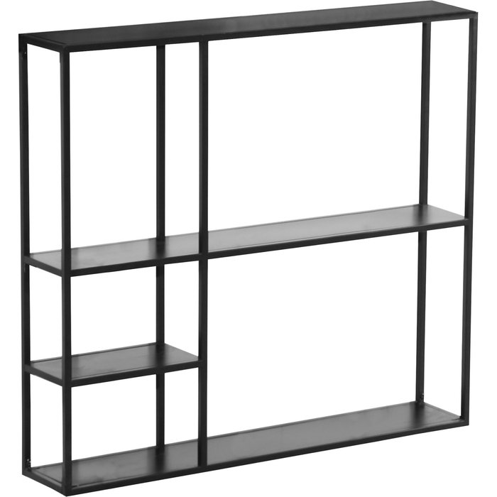 Estante de pared de acero 90 x 100 x 18 cm negro 03_0007036