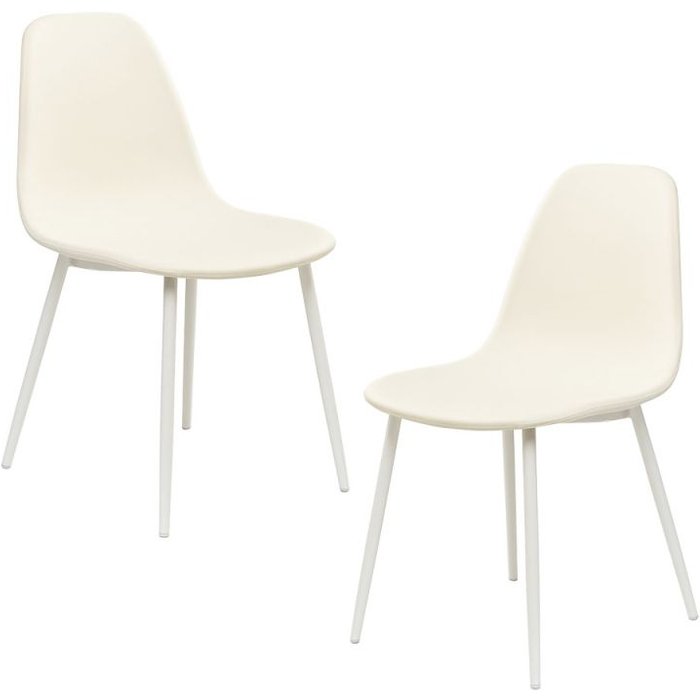 Regalos miguel - packs sillas comedor - pack 2 sillas white teok tela - blanco