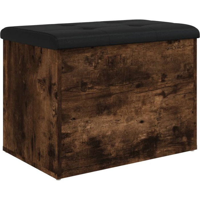 Banco con almacenaje madera ingeniería roble ahumado 62x42x45cm - comfortxl