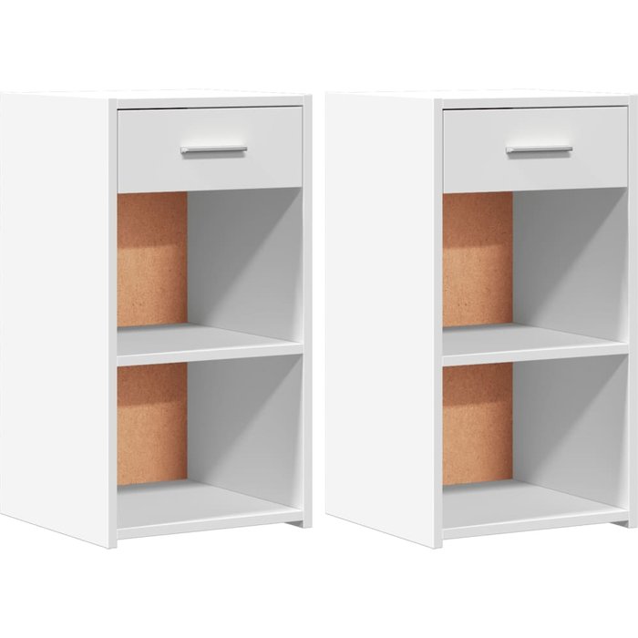 Mesitas de noche 2 uds madera de ingeniería blanco 35x34x65 cm - comfortxl