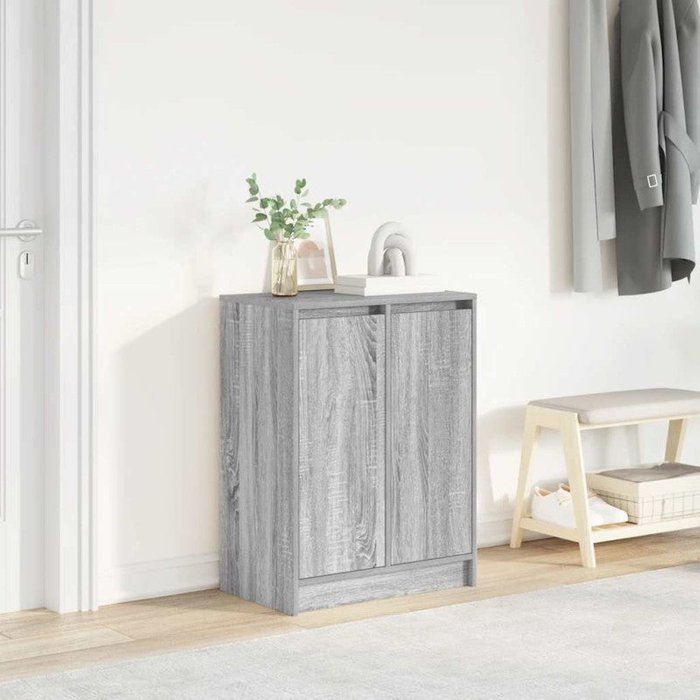 Zapatero gris sonoma 57x34x76 cm madera de ingeniería v7925 unico / gris