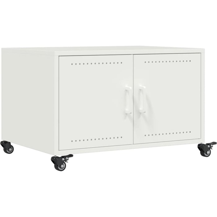 Mesa de centro acero blanco 68x50x43,5 cm