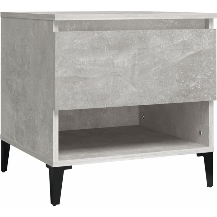 Mesa auxiliar de madera contrachapada gris hormigón 50x46x50 cm - comfortxl