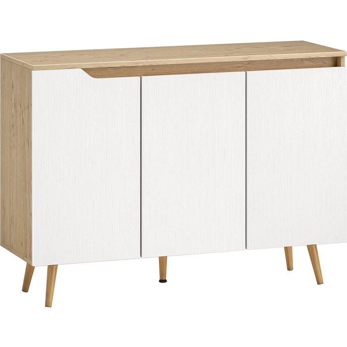 Aparador homcom melamina de madera, mdf roble 107x35x76.5 cm