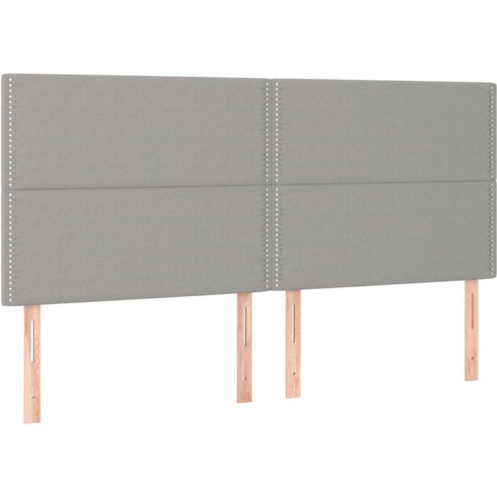 Cabecero de cama - mueble cabecero gris claro 200x5x118/128 cm de tela