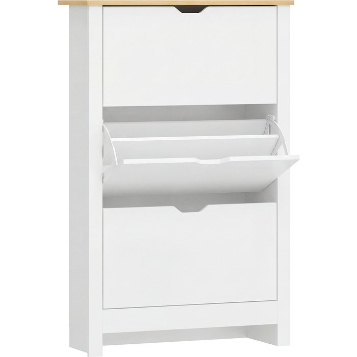 Zapatero homcom melamina de madera blanco 72x26x112 cm