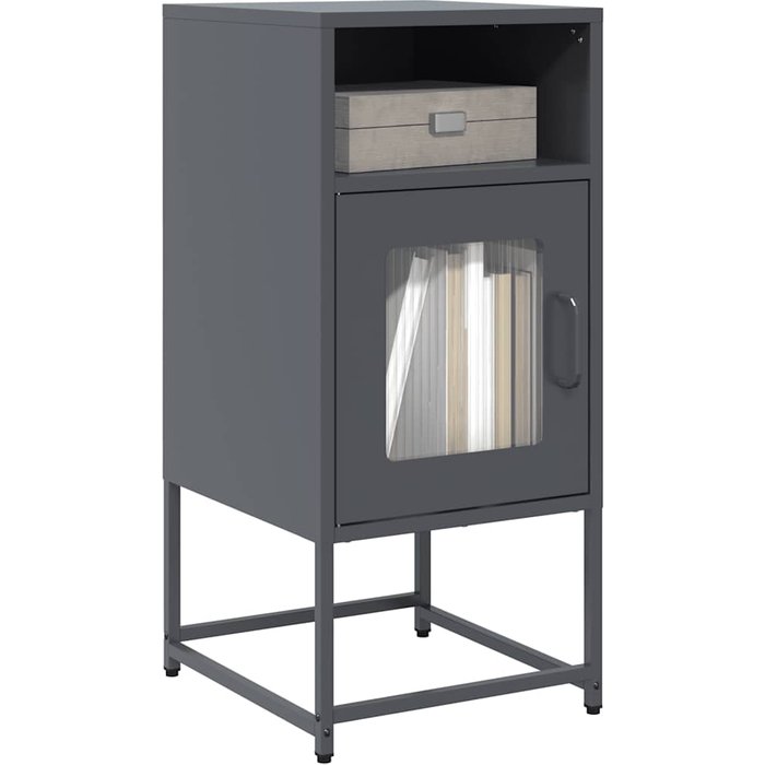 Maison exclusive - mesilla de noche antracita 36x39x78 cm acero laminado en frío