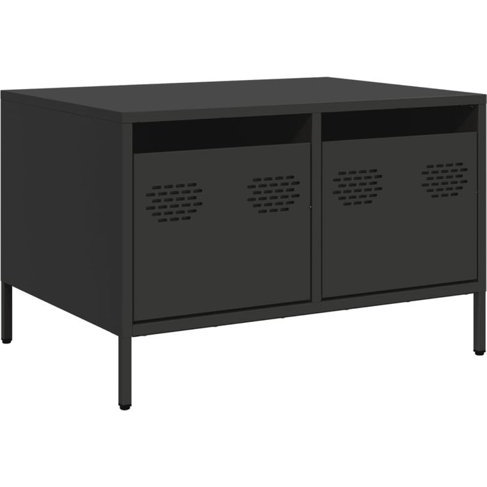 Mueble para tv acero laminado en frío negro 68x50x43,5 cm - comfortxl