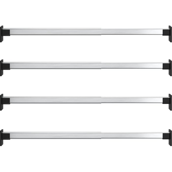 Barras telescópicas para armario, 4 piezas, color plata, 58-100 cm