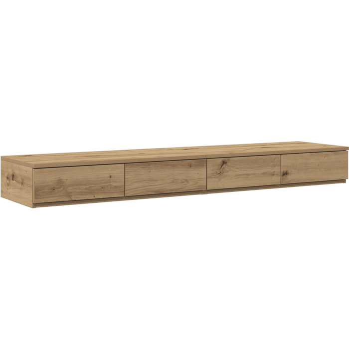Cajones de cama roble artisan 150x36,5x16,5 cm madera elaborada cfw46127
