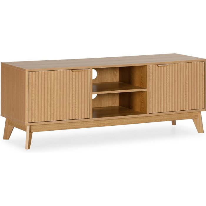 Mueble tv oporto 2 puertas 2 huecos efecto roble