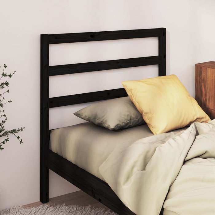Maison exclusive - cabecero de cama madera maciza de pino negro 95x4x100 cm