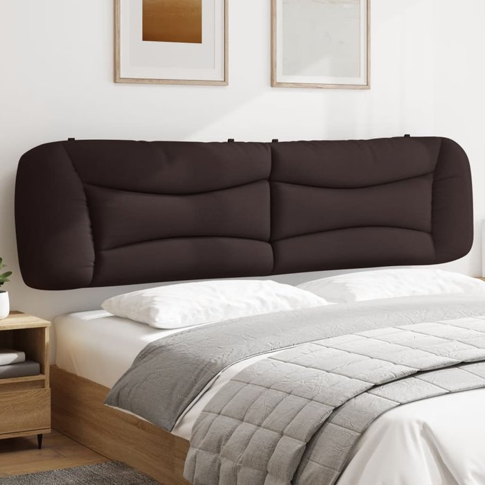 Cabecero de cama acolchado hvar tela marrón oscuro 200 cm