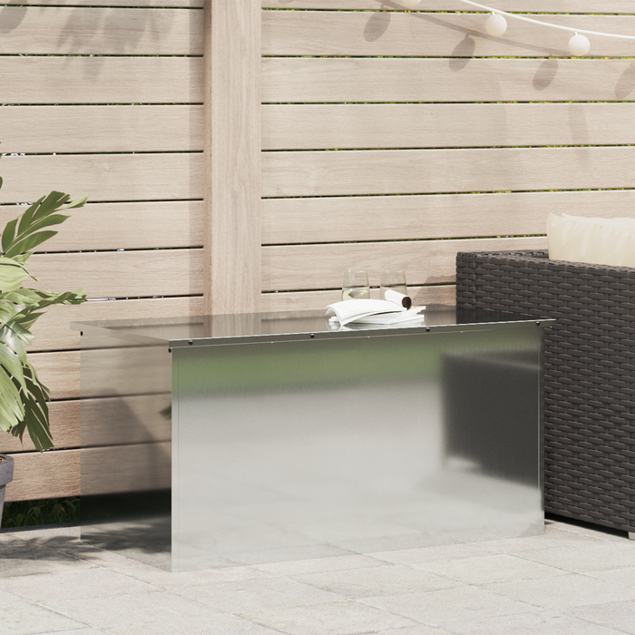 Vidaxl caja de almacenamiento exterior plateado 100 x 50.5 x 50 cm