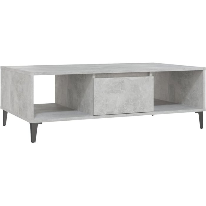 Mesa centro madera contrachapada gris hormigón 103,5x60x35 cm - comfortxl