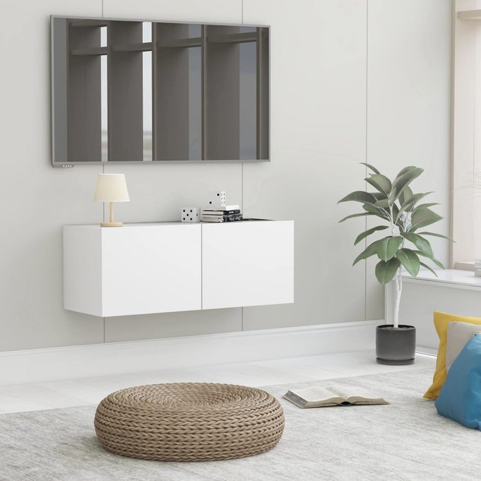Mueble para tv madera contrachapada blanco 80x30x30 cm - comfortxl