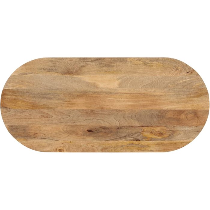 Tablero ovalado de madera maciza de mango de 80x40x2,5 cm.