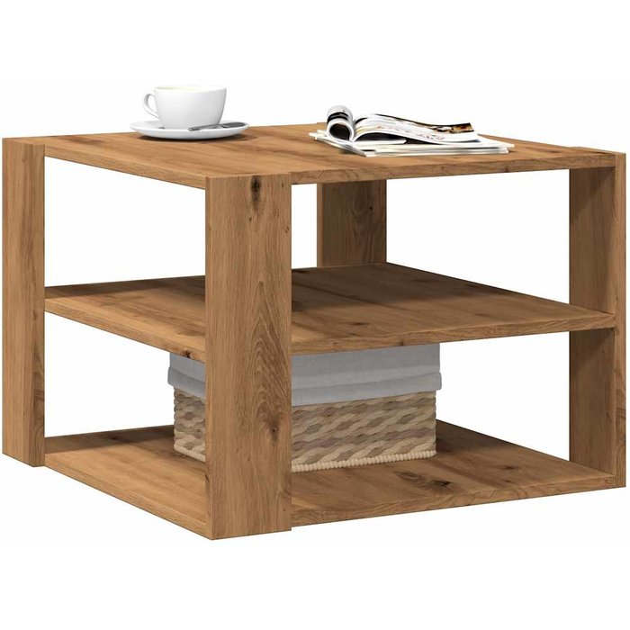 Maison exclusive - mesa de centro madera ingeniería roble artesanal 58x58x40 cm