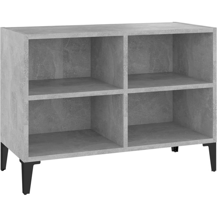 Mueble tv con patas de metal gris hormigón 69,5x30x50 cm