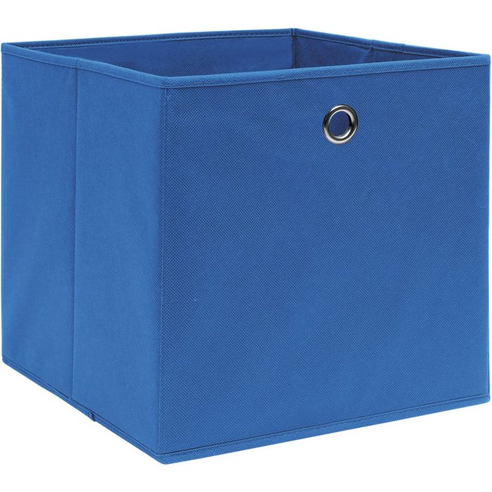 Cajas de almacenaje 10 uds tela azul 32x32x32 cm - comfortxl