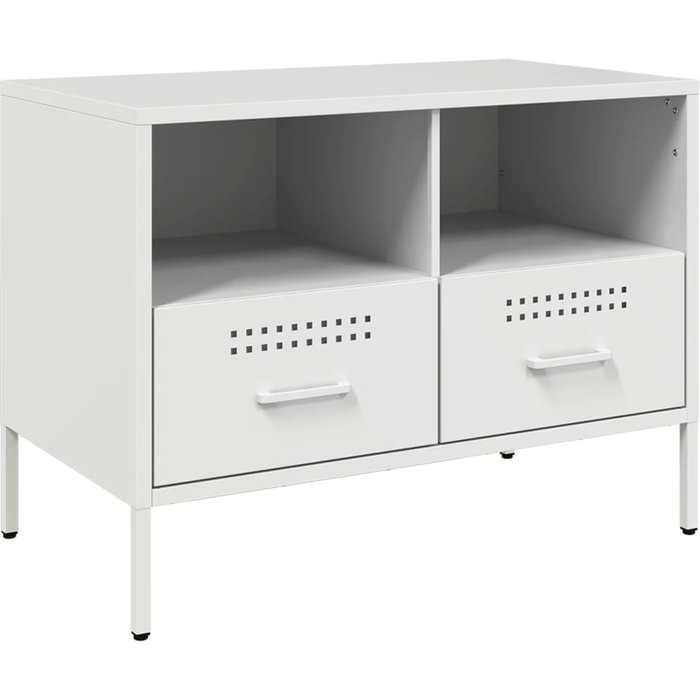 Mueble tv | mueble de salón acero laminado en frío blanco 68x39x50,5 cm cfw37307