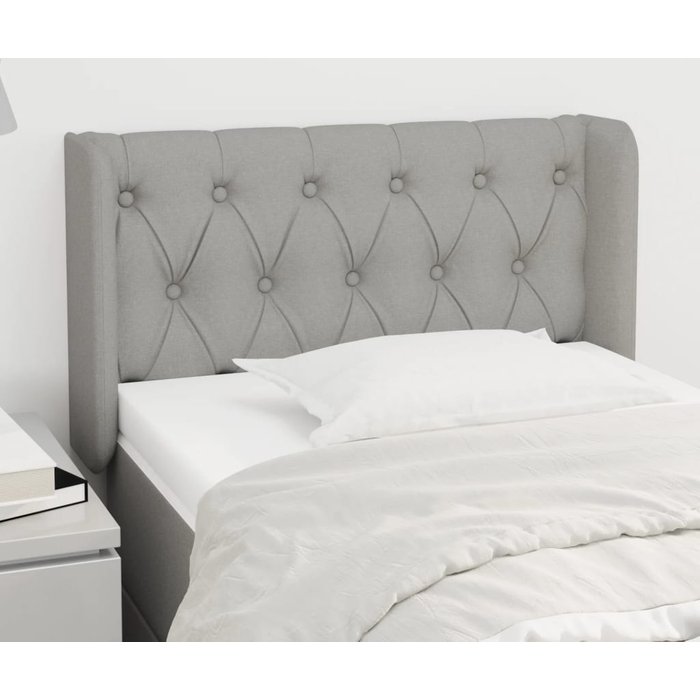 Cabecero de tela gris claro 83x16x78/88 cm