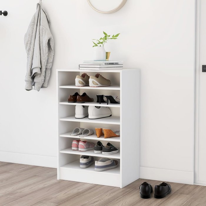 Zapatero aglomerado blanco 60x35x92 cm