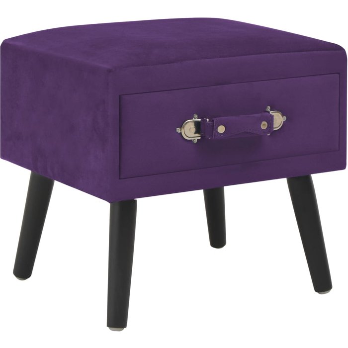 Mesita de noche de terciopelo morado oscuro, 40x35x40 cm. - pangivo