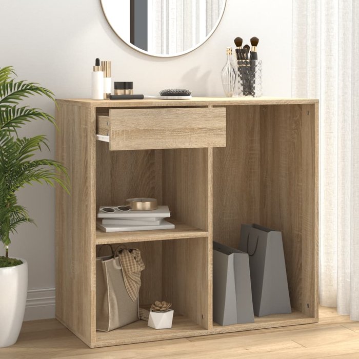 Mueble cosmético roble sonoma 80x40x75 cm madera contrachapada