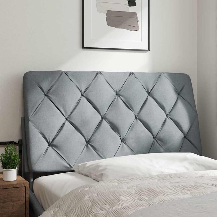 Cabecero de cama acolchado tela gris claro 100 cm - comfortxl