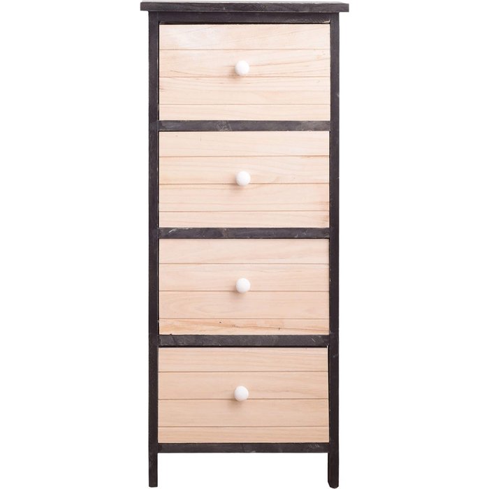 Cajonera comoda 4 cajones rebecca mobili madera blanco gris 81x35x25