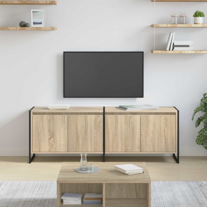 Mueble de tv sonoma 140 x 36 x 49,5 cm madera de ingeniería