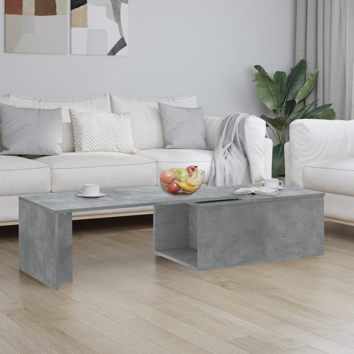 Mesa de centro aglomerado gris cemento 150x50x35 cm