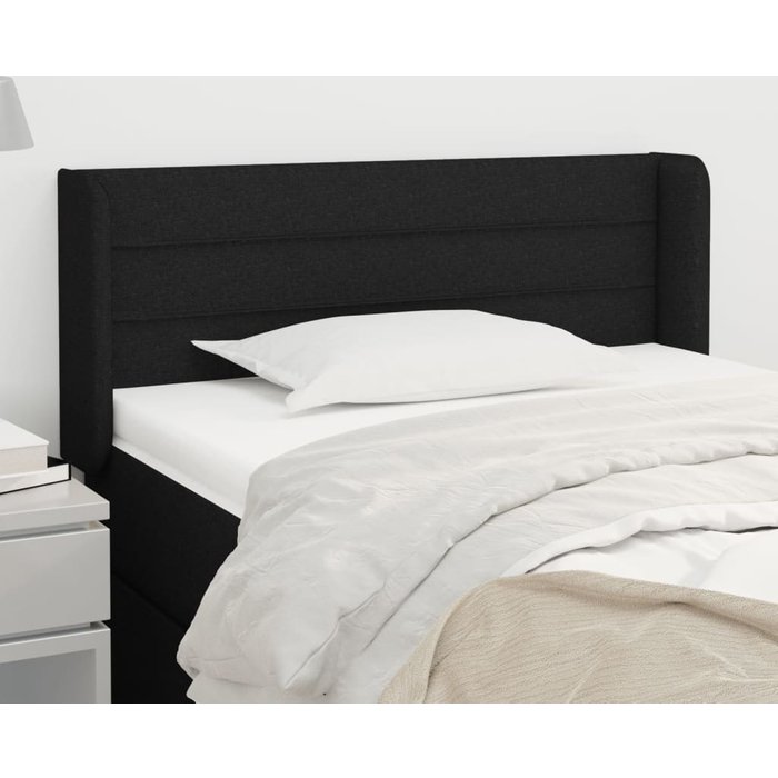 Cabecero con orejas negro 103x16x78/88 cm tela