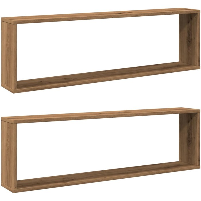Estantes cubo de pared 2 uds madera roble artisan 100x15x30 cm - comfortxl