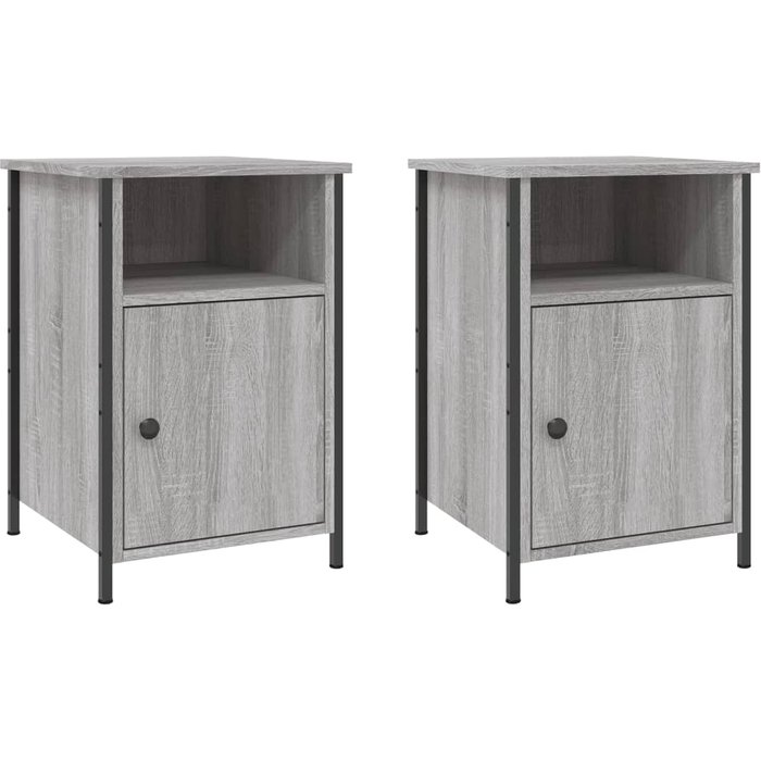 Mesitas de noche 2 piezas madera contrachapada gris 40x42x60 cm - comfortxl