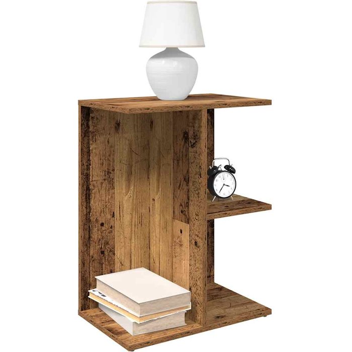 Mesitas de noche 2 piezas madera vieja 46,5x29x61 cm madera contrachapada