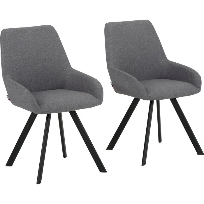 Lote de 2 sillas de comedor de tela gris