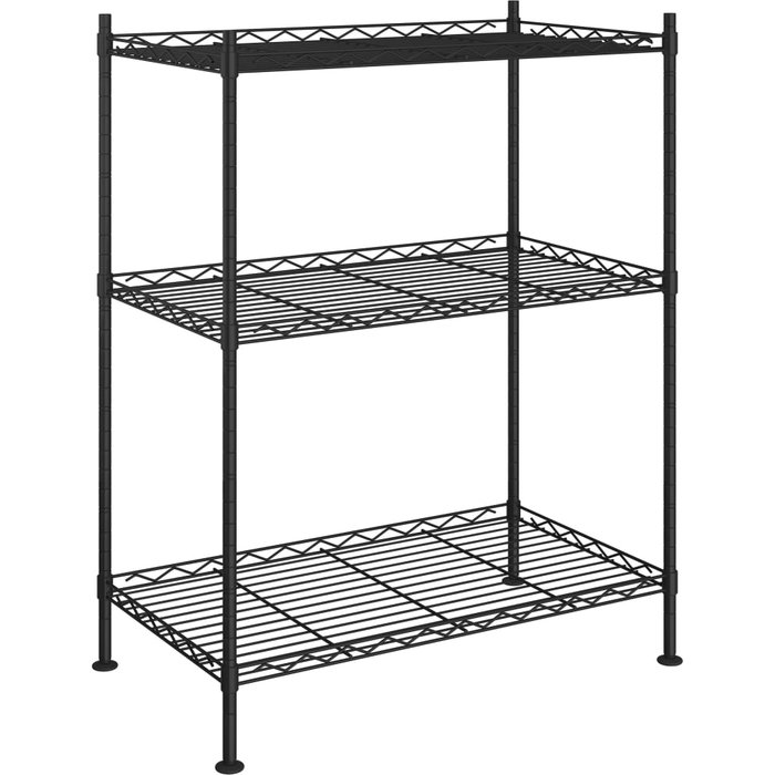 Estantería de almacenaje de 3 niveles negro 60x35x76 cm 150 kg - comfortxl