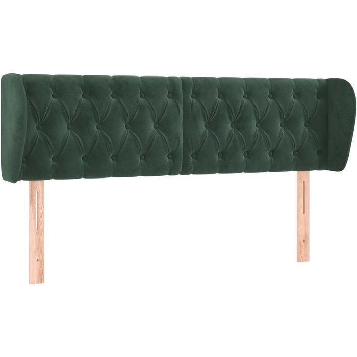 Cabecero de terciopelo verde oscuro 163x23x78/88 cm - comfortxl