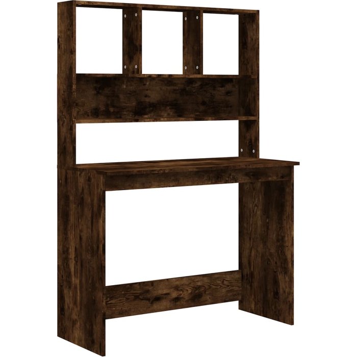 Escritorio de estantes contrachapada roble ahumado 102x45x148cm - comfortxl