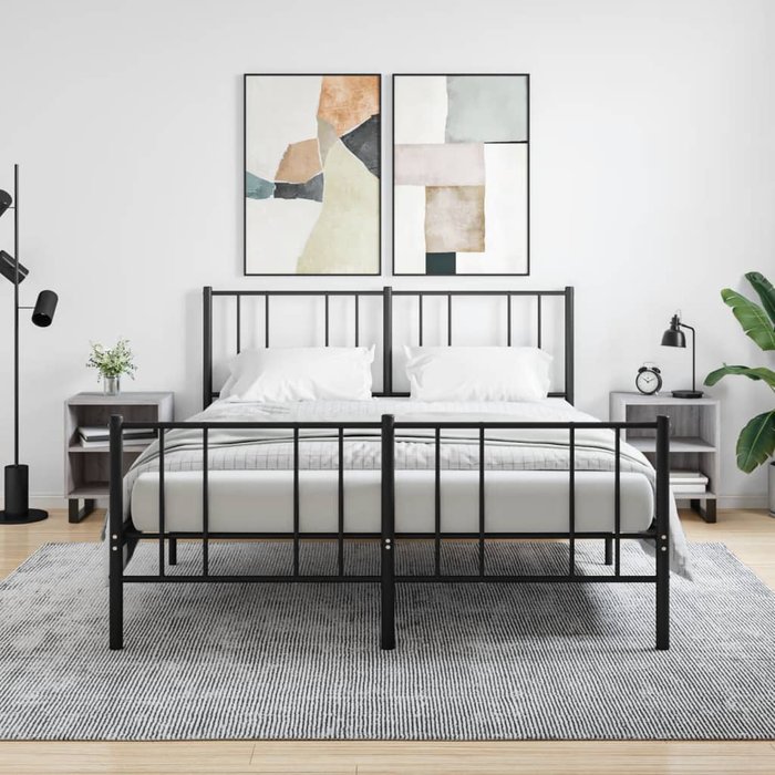 Mesitas de noche sonoma grey de 2 piezas, 40x30x50cm, madera de ingeniería.