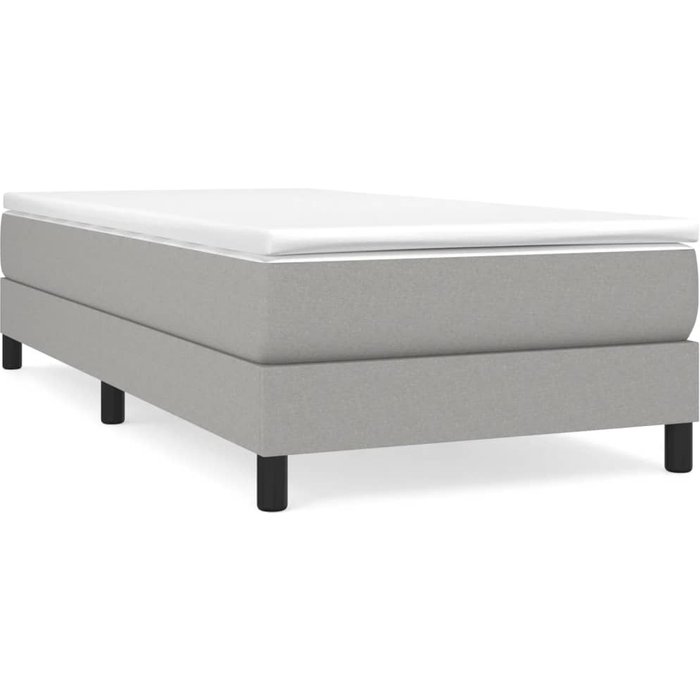 Estructura de cama sin colchón tela gris claro 80x200 cm — comfortxl