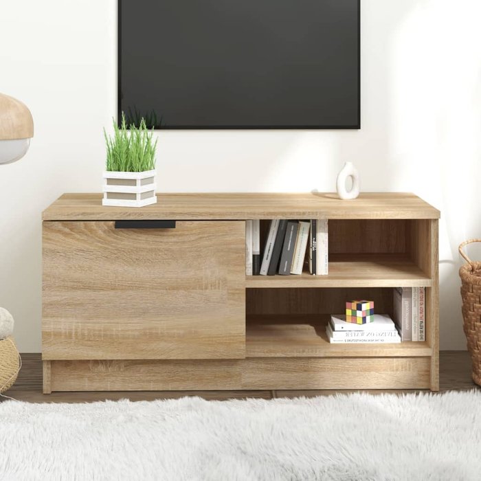 Mueble de tv madera contrachapada roble sonoma 80x35x36,5 cm - comfortxl