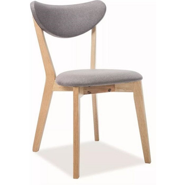 Silla de madera maciza con asiento y respaldo daylight gris